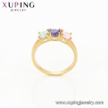 15087 New design bestselling popular fashion ladies ring plain style with multicolor ice stone